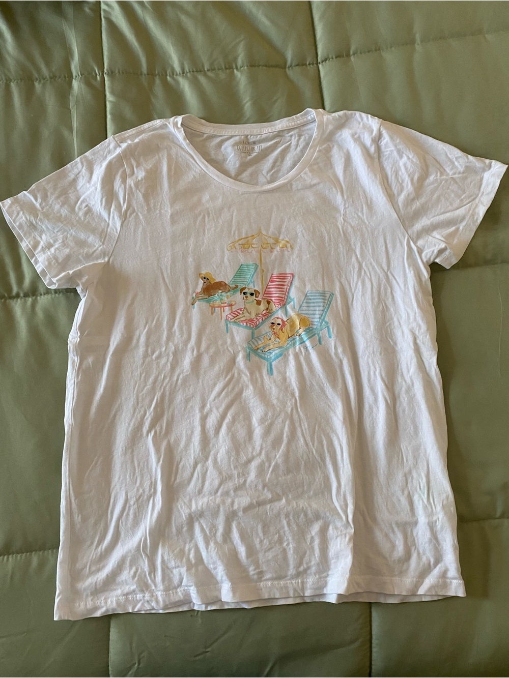 J Crew Collector Tee with Beach Dogs Graphic size XL
